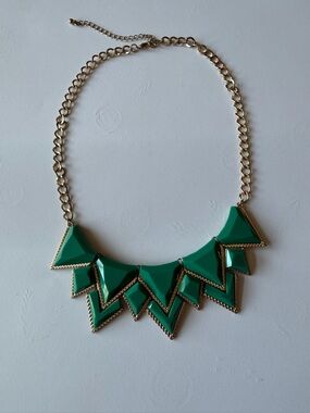 Express teal Geometric Statement Necklace